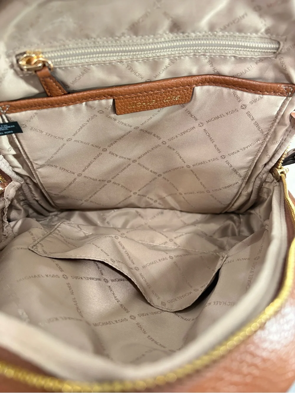 Michael Kors Erin Brown Medium Zip Around Backpack